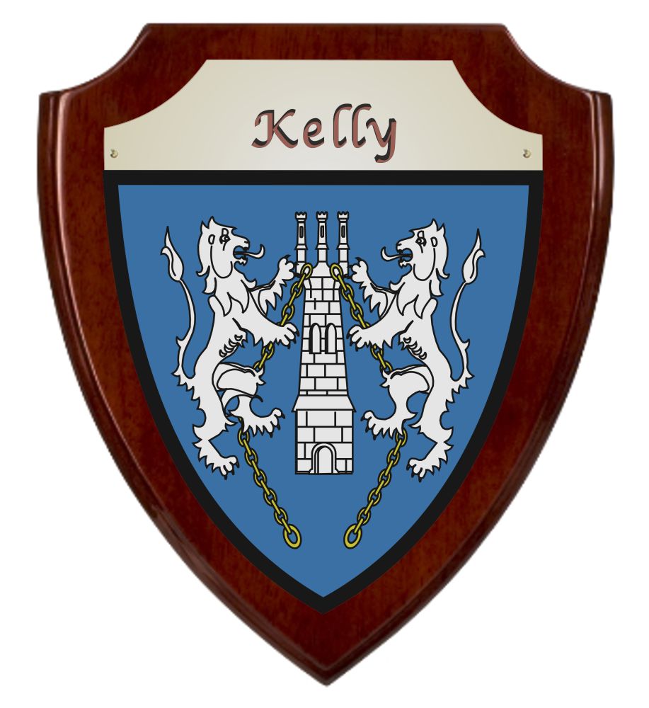 Kelly Irish Coat of Arms Shield Plaque - Rosewood Finish | eBay